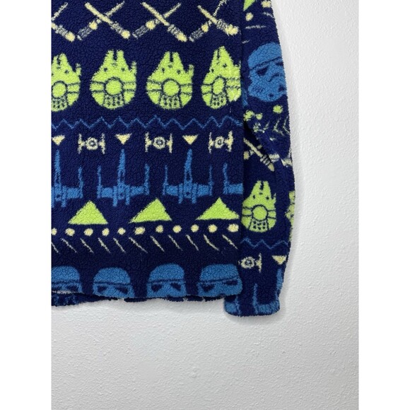 Disney Star Wars Sherpa Fleece Full Zip Jacket Stormtrooper Sz XS Navy AOP - Picture 10 of 14